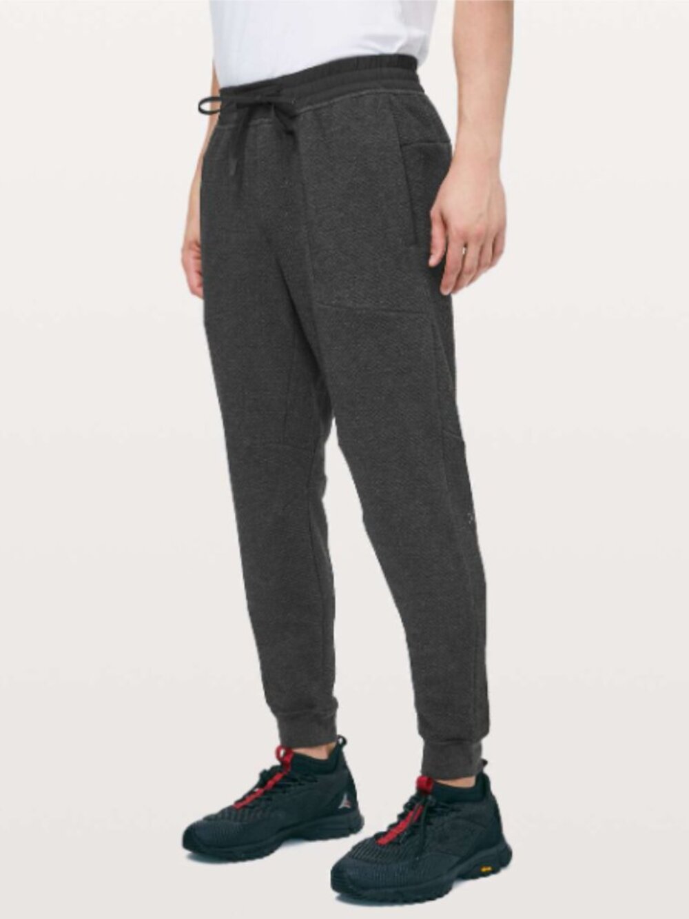 Lululemon At Ease Jogger Pant Heathered Black Gray Textured Size Medium